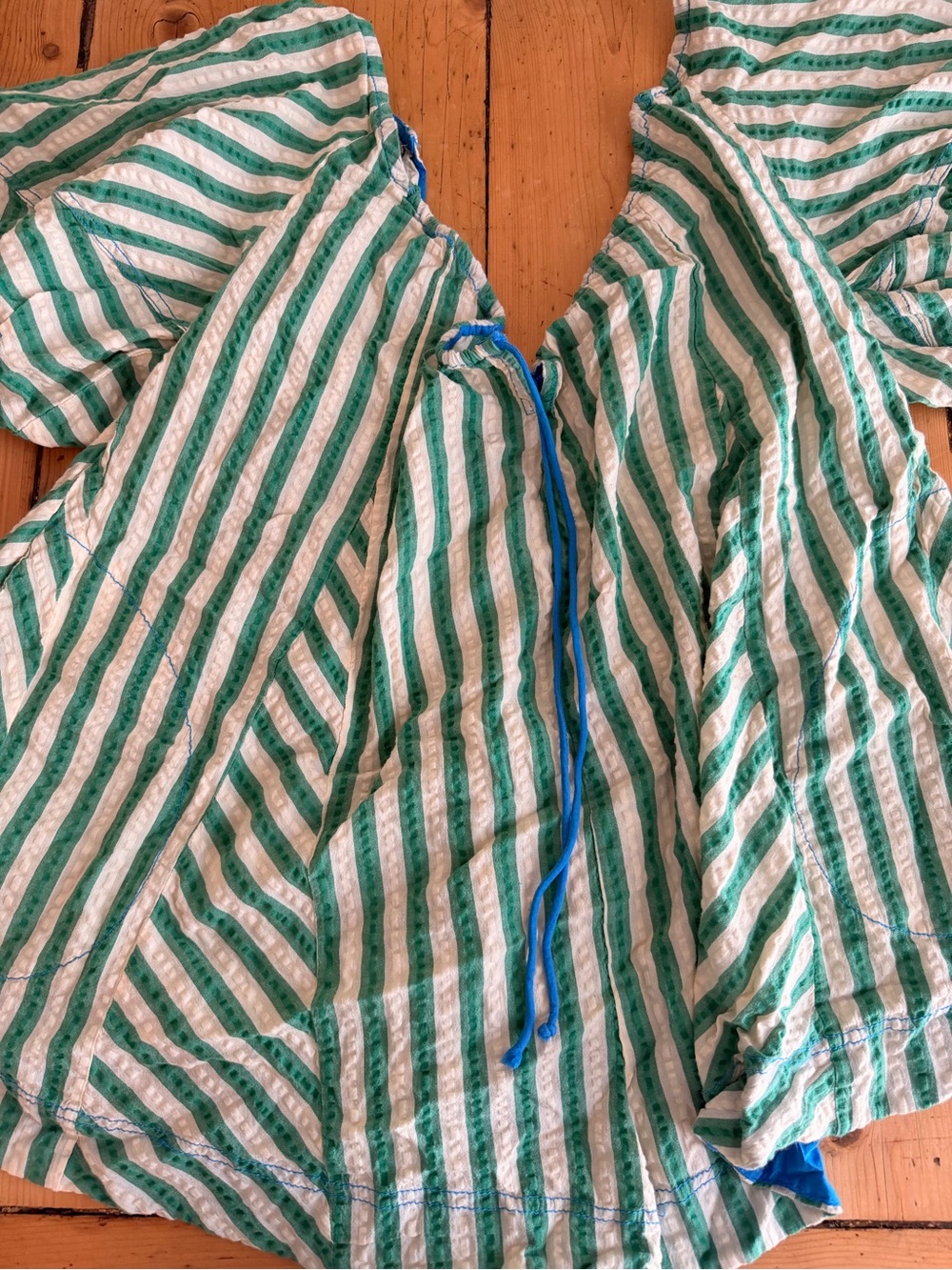 We The Free Green and White Striped Jumpsuit